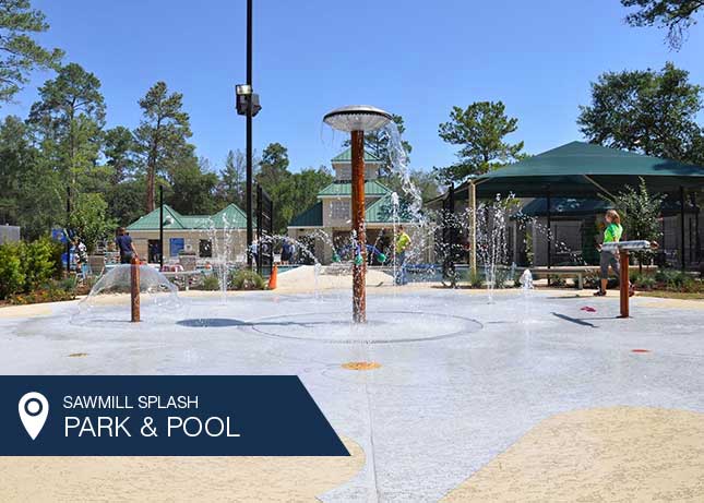 A sunny day at the Sawmill Splash Park by Kraftsman in The Woodlands, TX