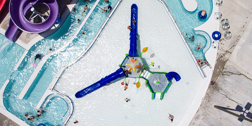Bird's eye view of aquatic playground accessories by Kraftsman
