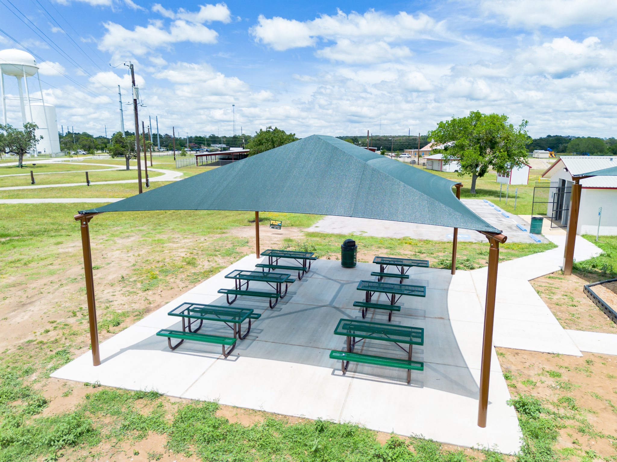 Mayfest Park Playground Shaded Tables