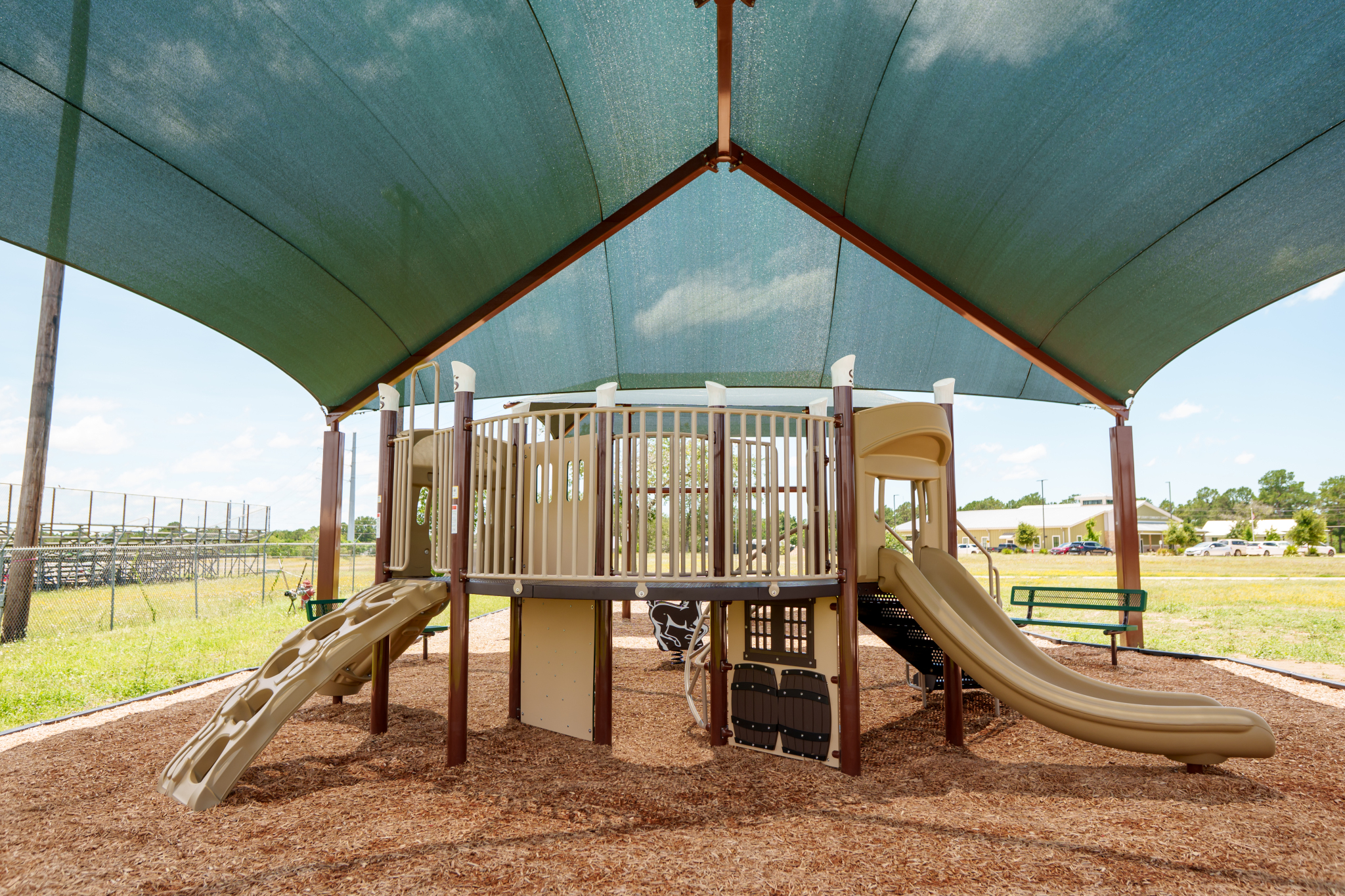 Mayfest Park Playground under shade