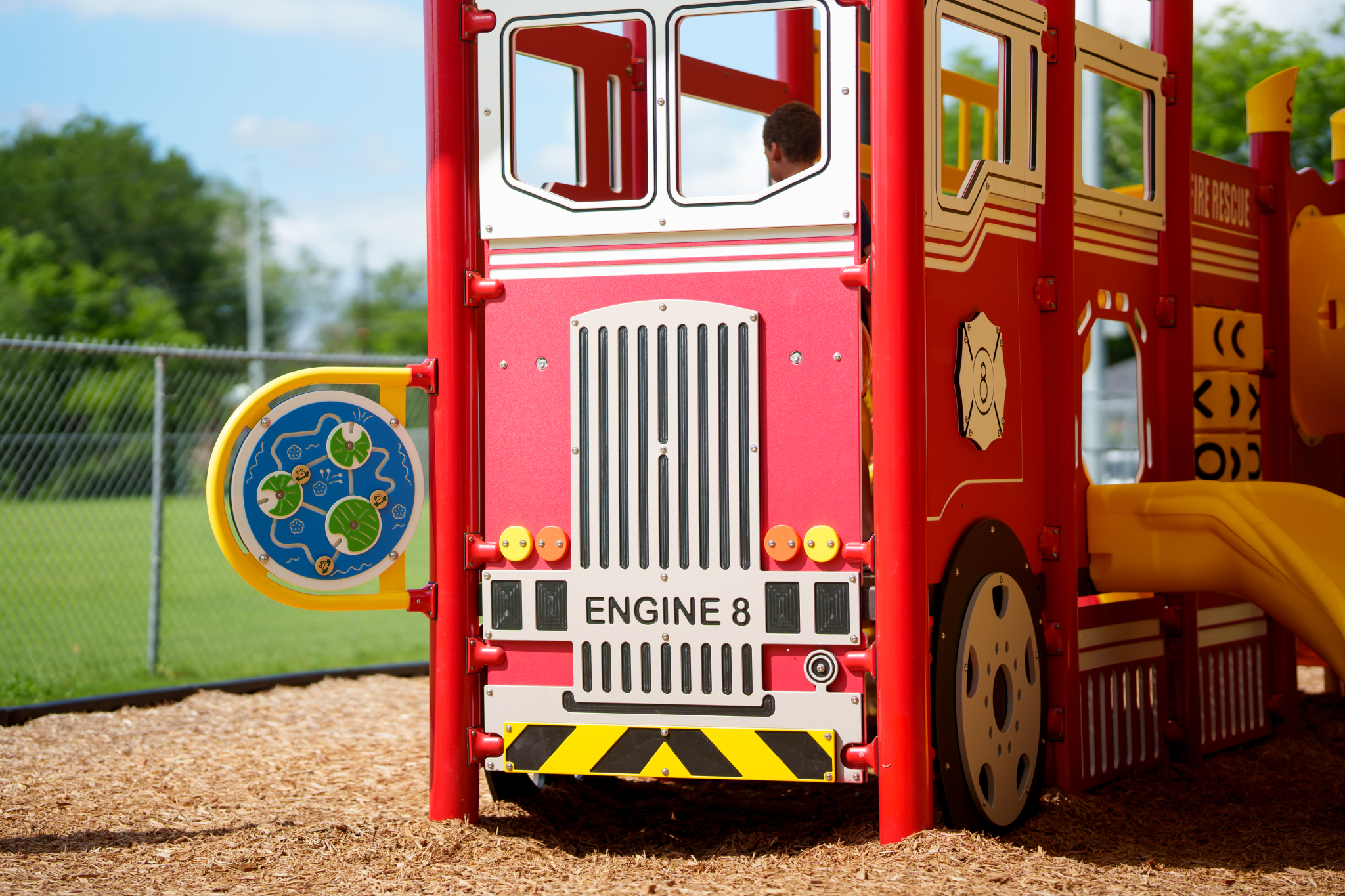 fireman-themed playground at Fireman's Park