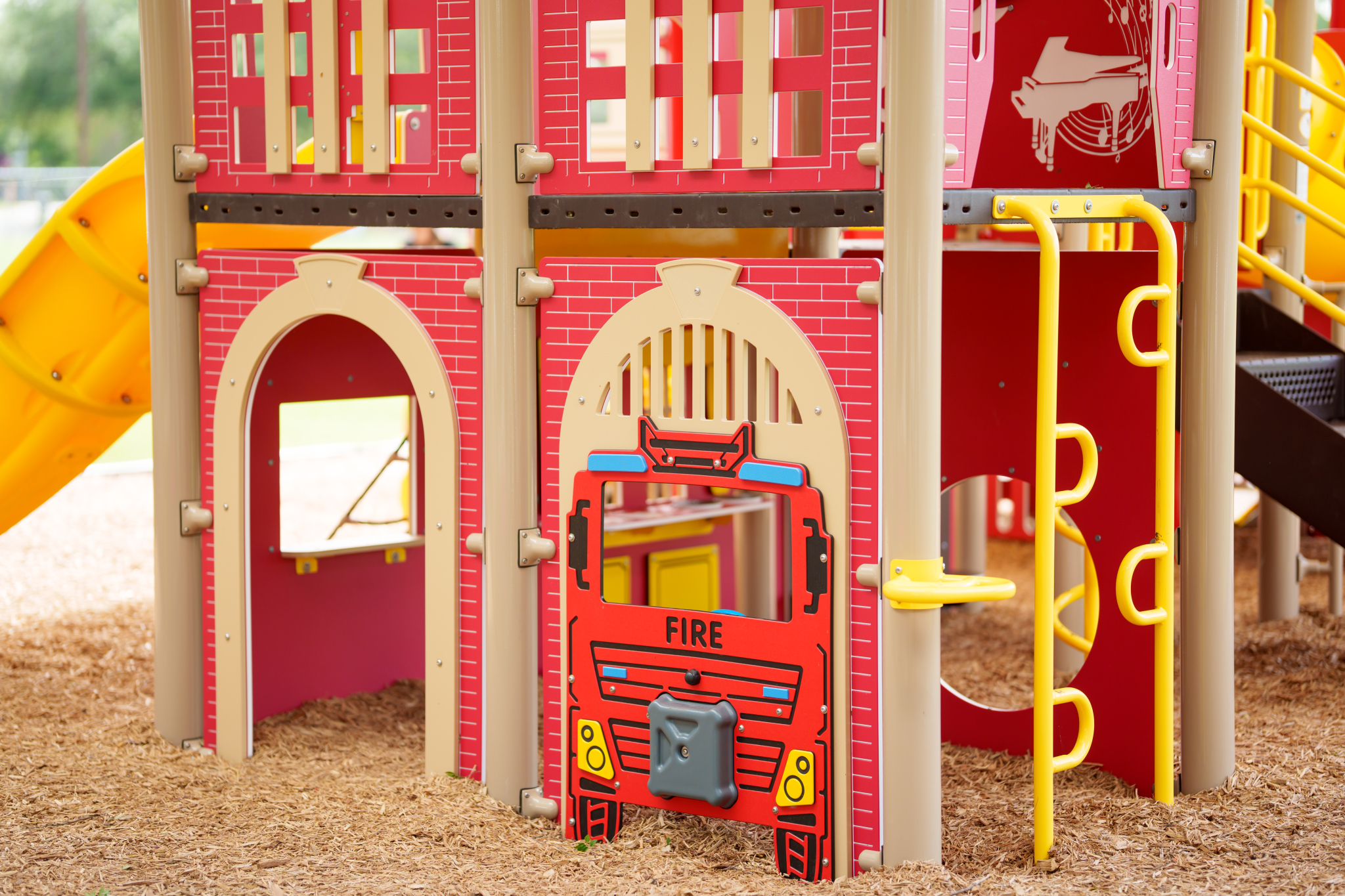 fireman-themed playground at Fireman's Park