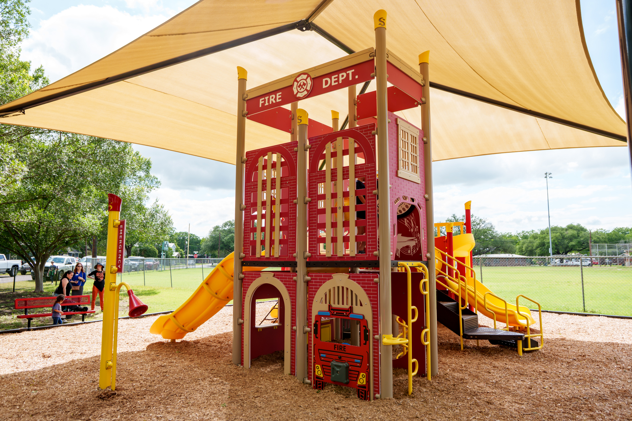fireman-themed playground at Fireman's Park