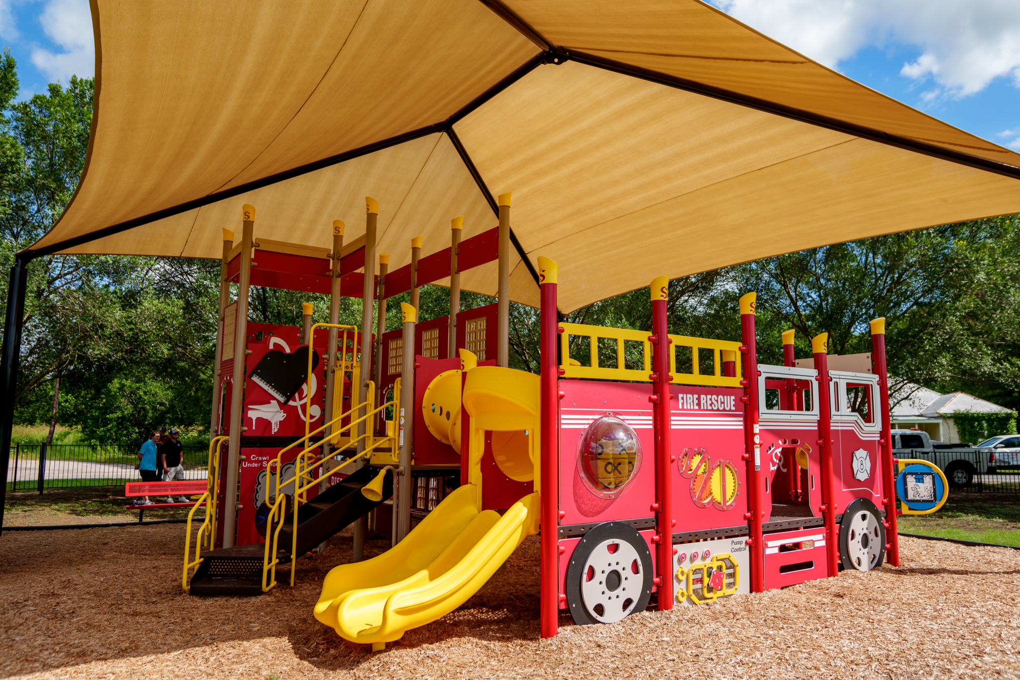 fireman-themed playground at Fireman's Park