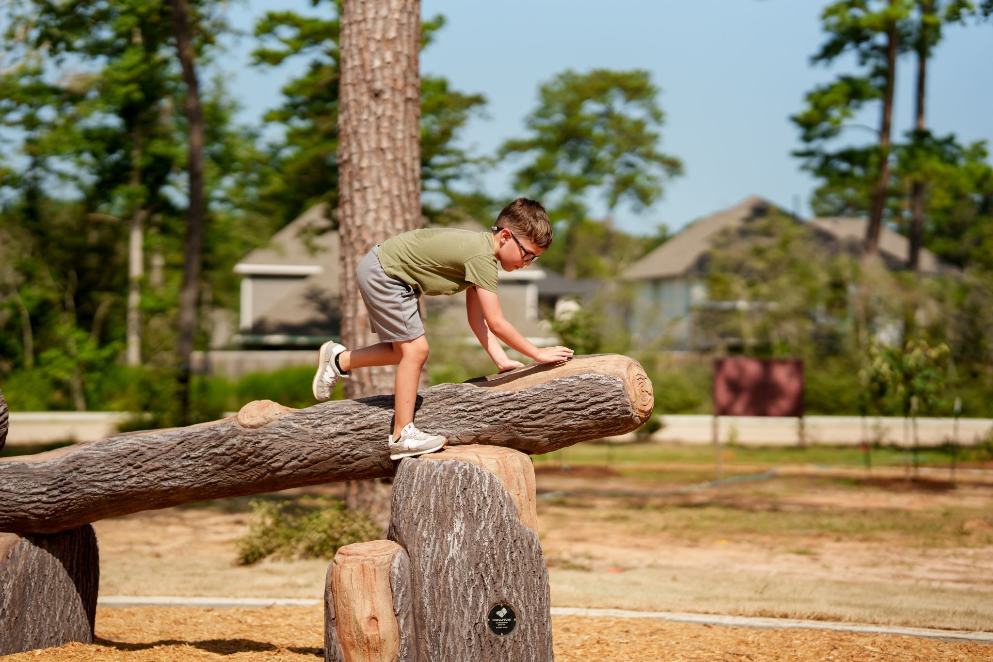 Pollinator Park Honeybee Themed Playground Log climber